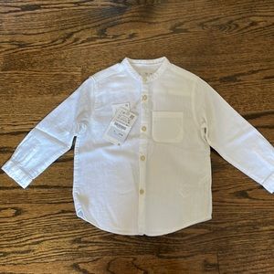 White button down toddler boys shirt size 3-4